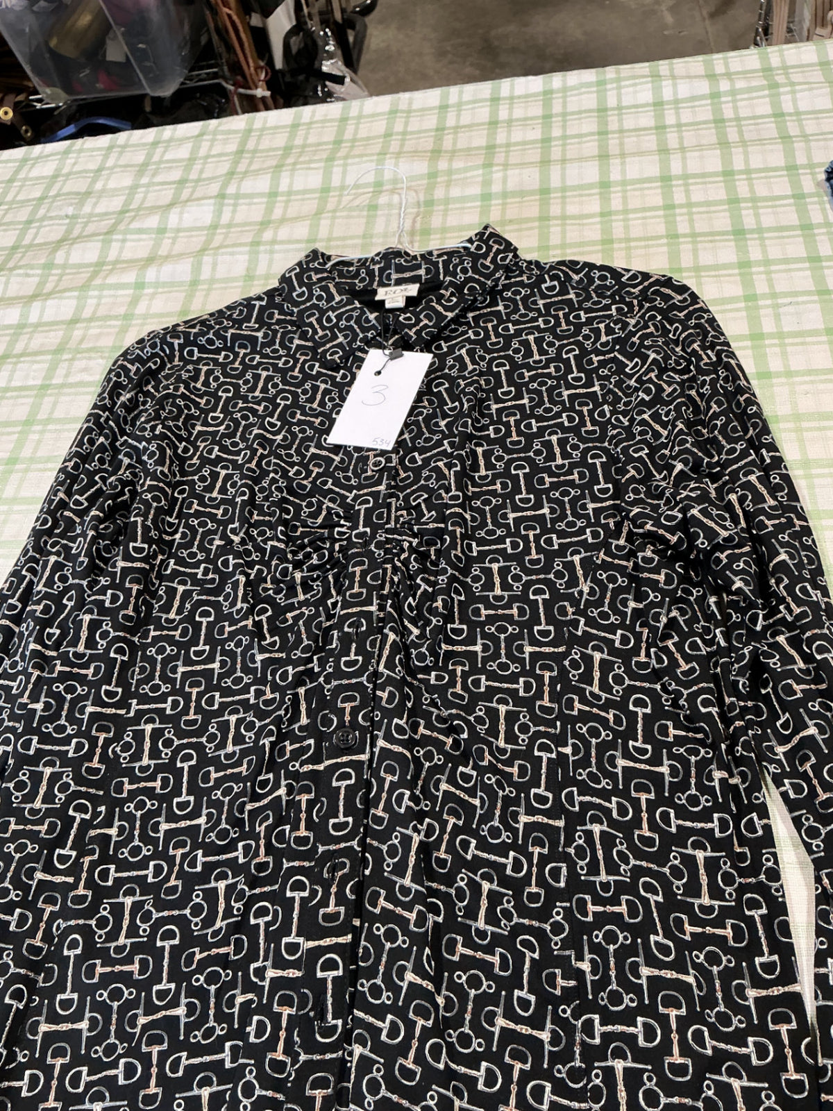 buton up shirt black large 