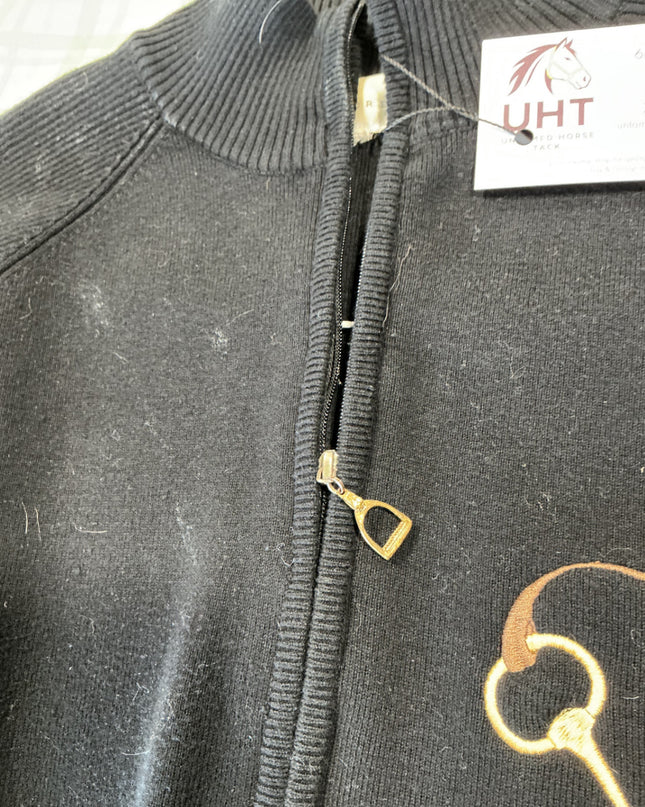 sweater zip up black medium 