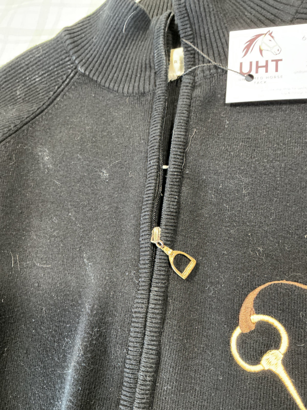 sweater zip up black medium 