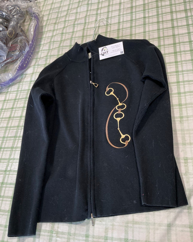 sweater zip up black medium 