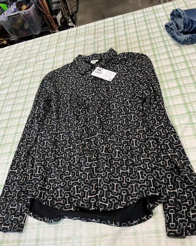 buton up shirt black large 