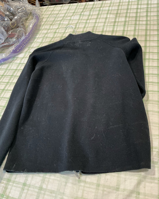 sweater zip up black medium 