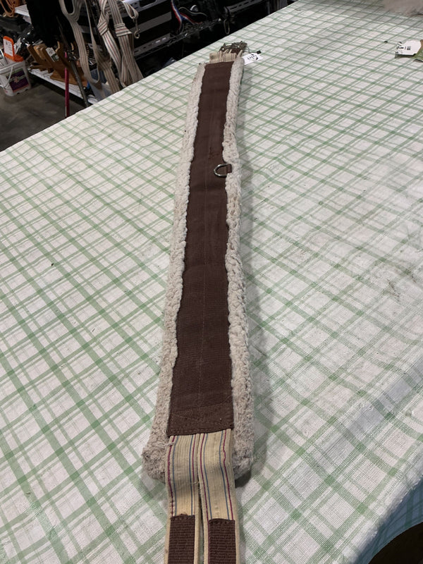 English Girth – Brown Nylon Lining with Fleece Inlay, 55" | Used, Good