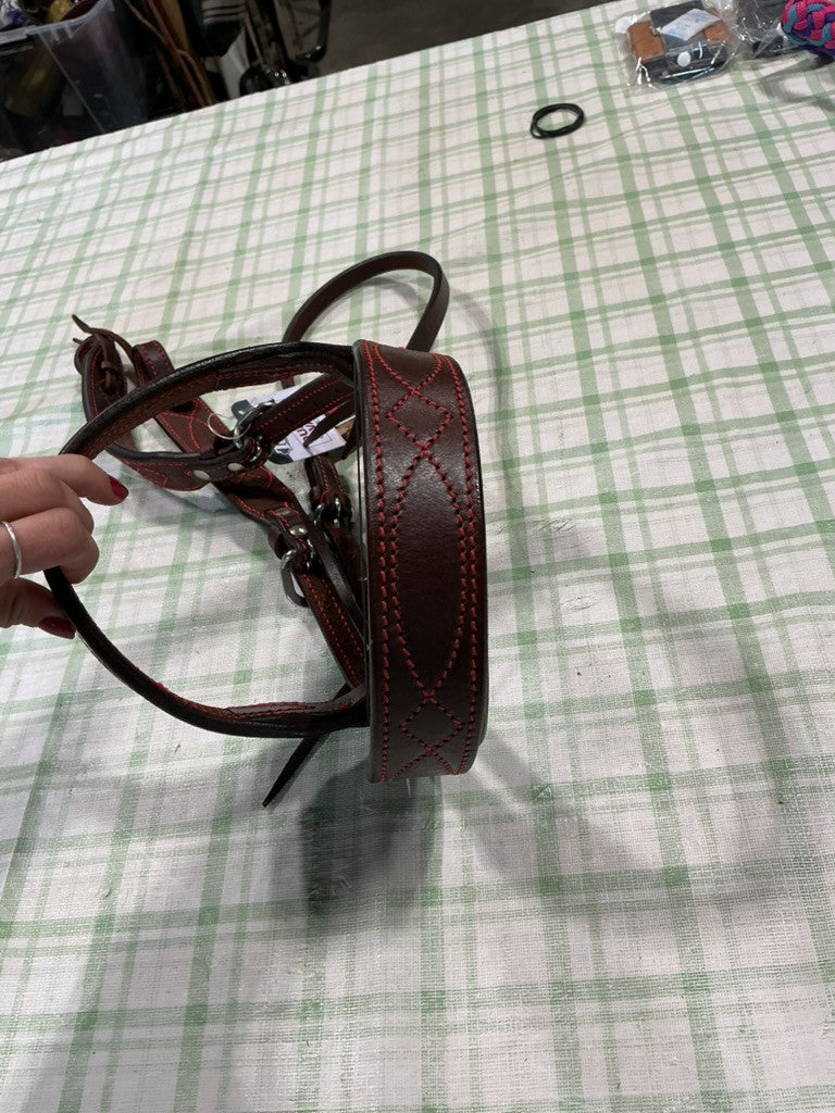 Western Headstall Harness Colored Thread Browband- Pink *NEW*