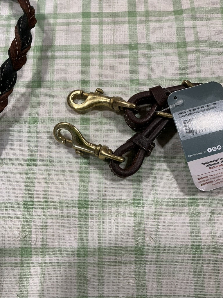 Western Reins Harness Leather Two-Tone Twist Loop  - Black *NEW*