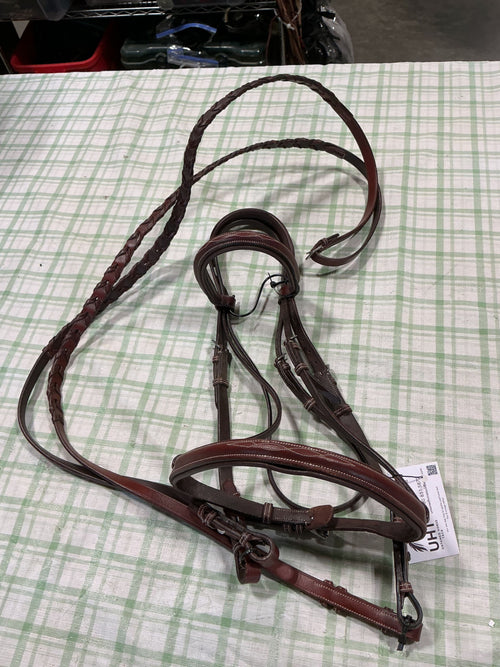 English Bridle – Brown Leather with Reins, Horse to Large Horse | New without Tags