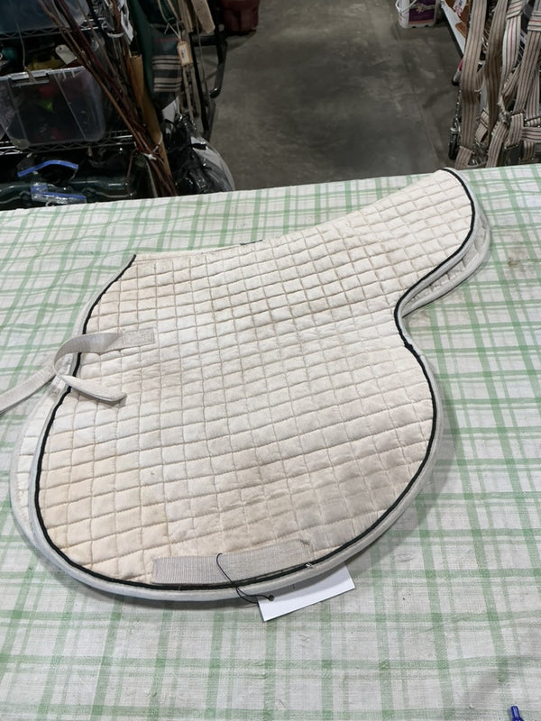 English 1/2 Saddle Pad – White, 20x19" | Used, Good