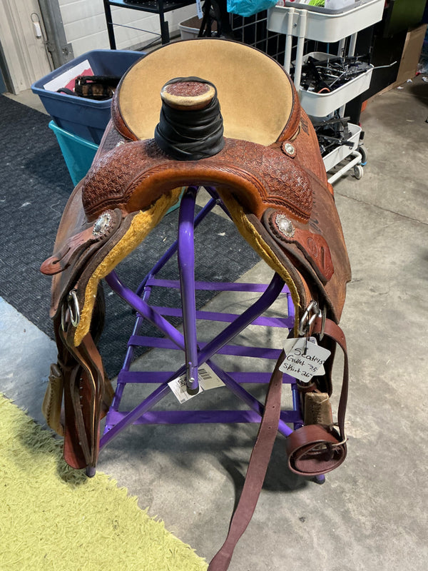 Western Saddle – Trophy S14.5" G7.5" Team Roper/Heeler, Scott Thomas | Used, Very Good