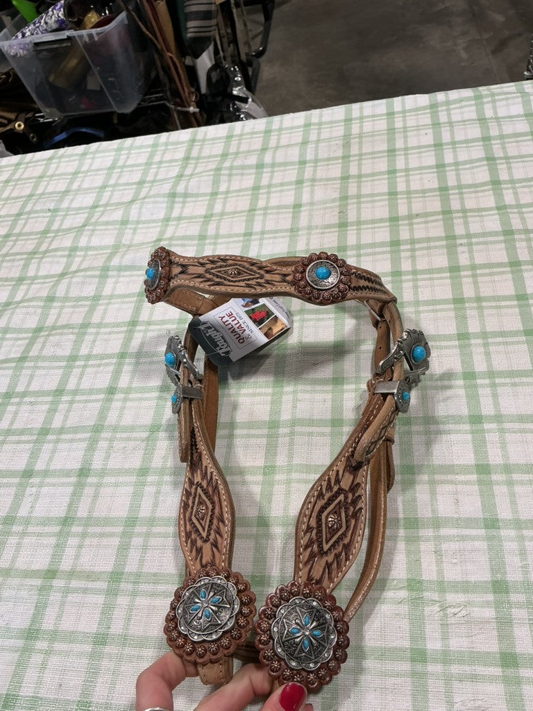 Mini / pony  Headstall & Breastcollar Set Teal  *NEW*