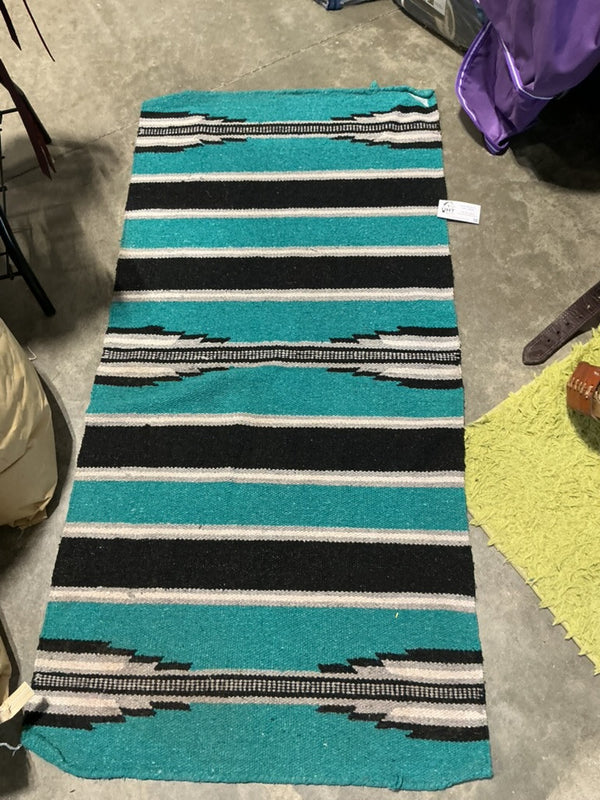 Western Saddle Pad – Teal and Black, 28x57" | Used, Very Good
