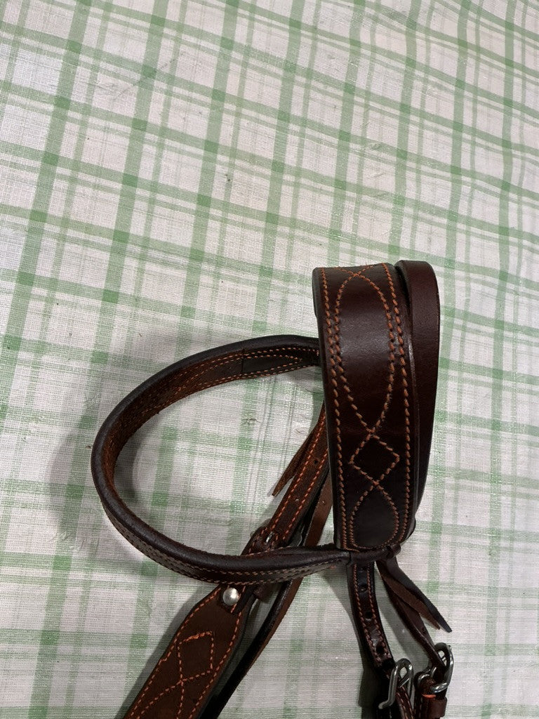 Western Headstall  Harness Colored Thread Browband *NEW*Orange