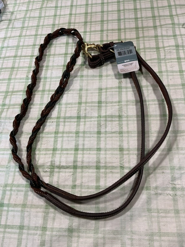 Western Reins Harness Leather Two-Tone Twist Loop  - Black *NEW*