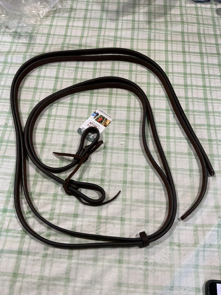 Western Reins Leather Split  with Waterloop Tie Ends (5/8") *NEW*