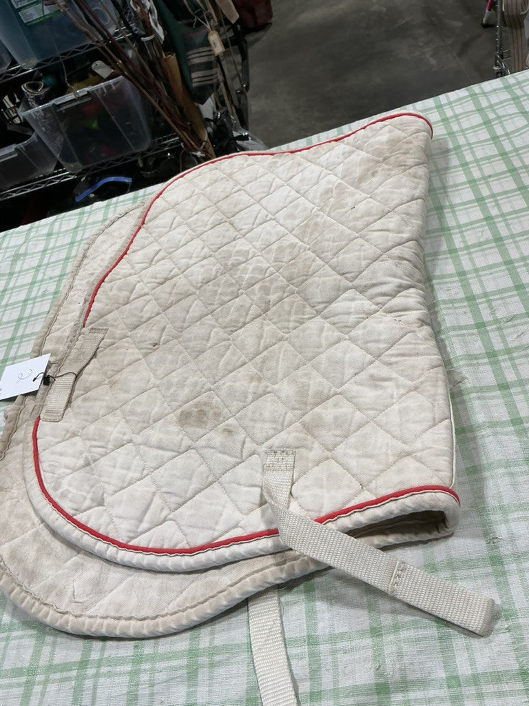 english saddle pad white 