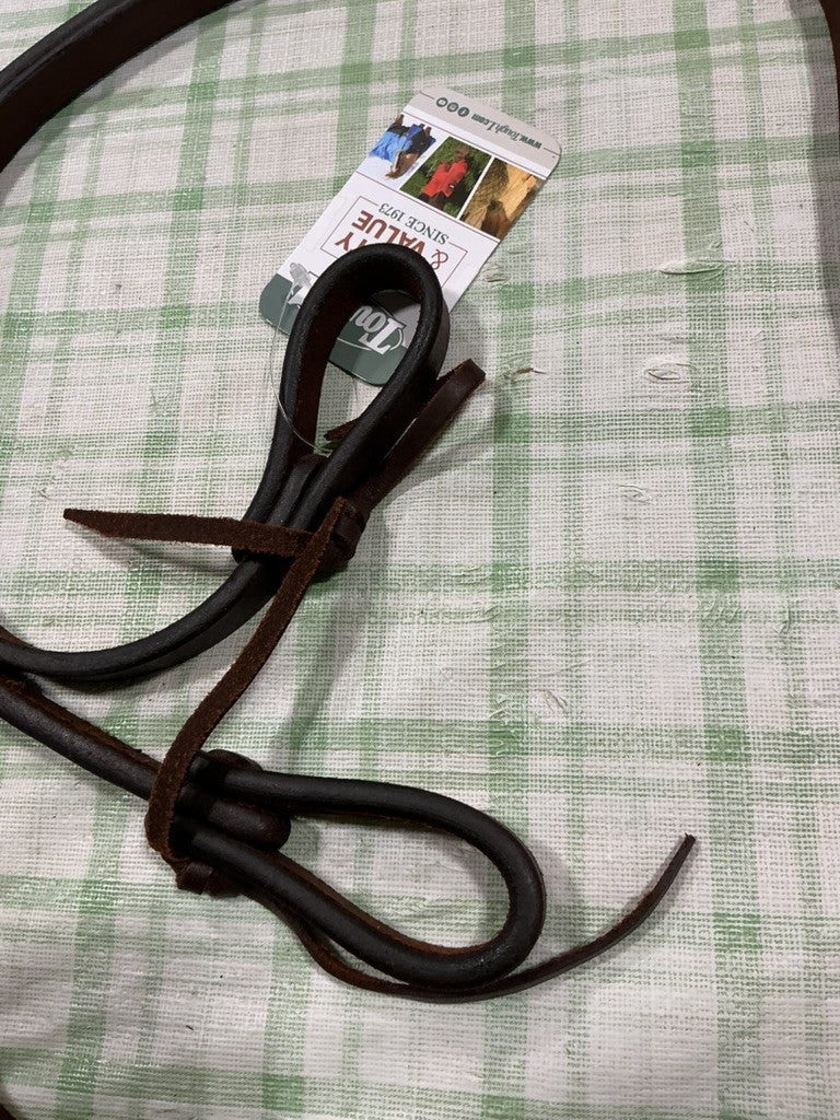 Western Reins Leather Split  with Waterloop Tie Ends (5/8") *NEW*