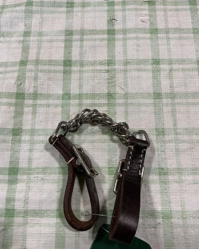 Western Curb Strap Harness Leather with Flat Chain  *NEW*