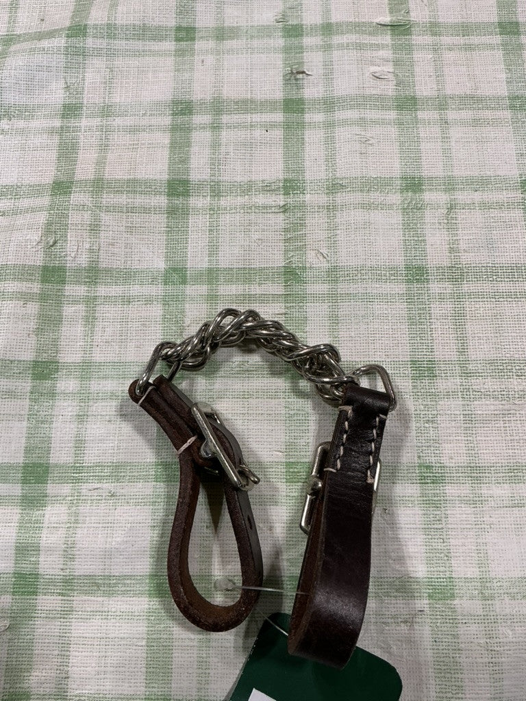 Western Curb Strap Harness Leather with Flat Chain  *NEW*