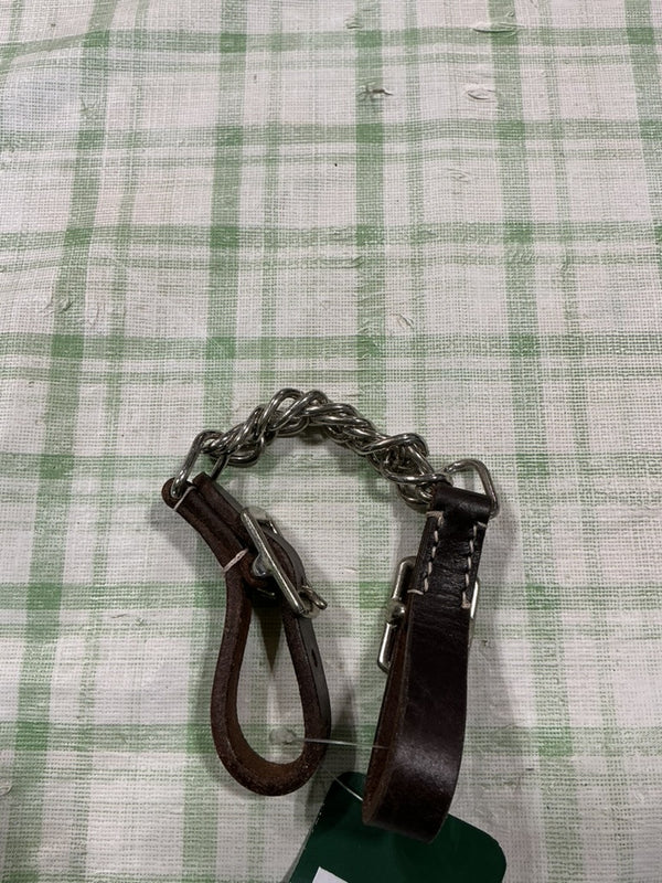 Western Curb Strap Harness Leather with Flat Chain  *NEW*