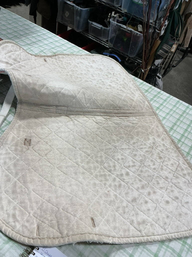 english saddle pad white 