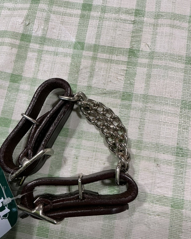 Western Curb Strap Leather with Double Chain *NEW*