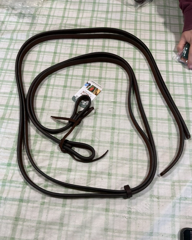 Western Reins Leather Split  with Waterloop Tie Ends (5/8") *NEW*