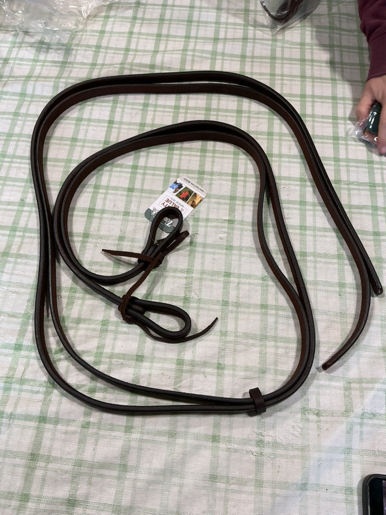 Western Reins Leather Split  with Waterloop Tie Ends (5/8") *NEW*