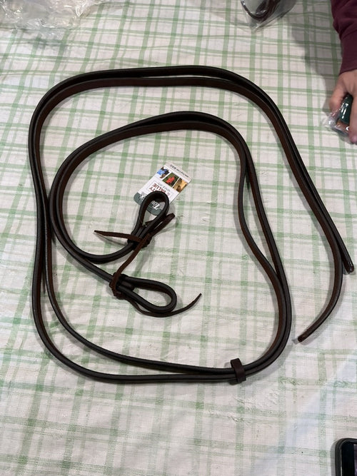 Western Reins Leather Split  with Waterloop Tie Ends (5/8") *NEW*
