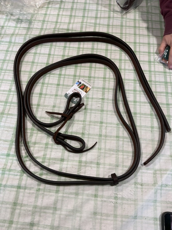 Western Reins Leather Split  with Waterloop Tie Ends (5/8") *NEW*