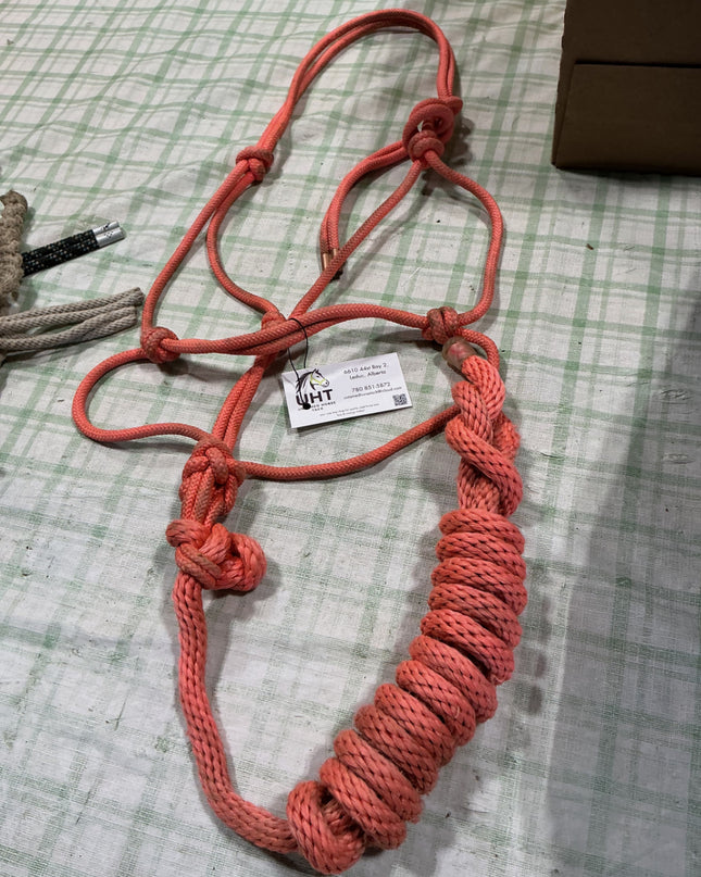halter rope pink with lead 