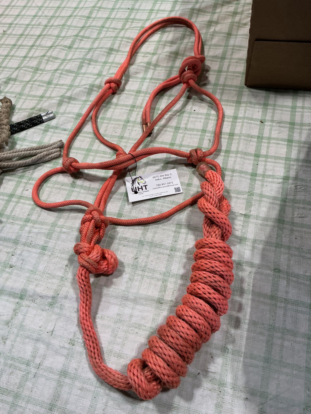 halter rope pink with lead 