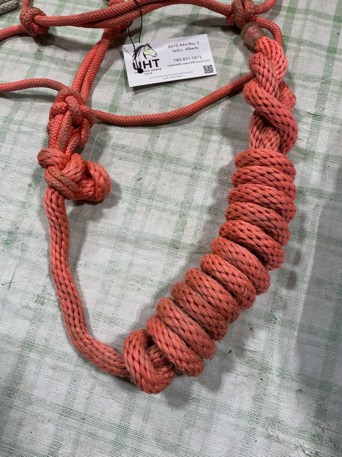 halter rope pink with lead 