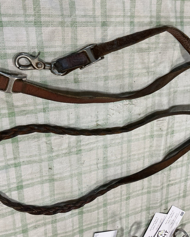 barrel reins brown leather 