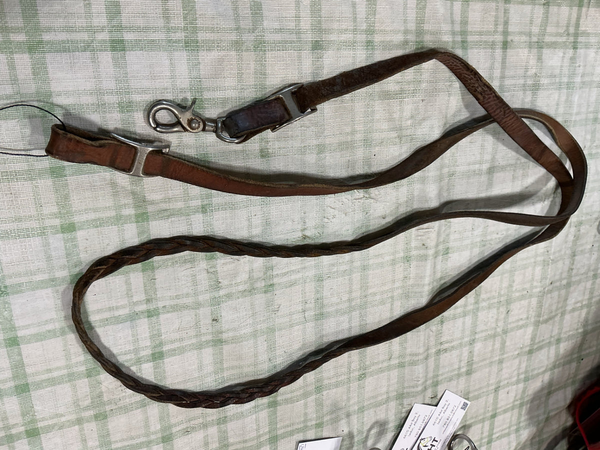 barrel reins brown leather 