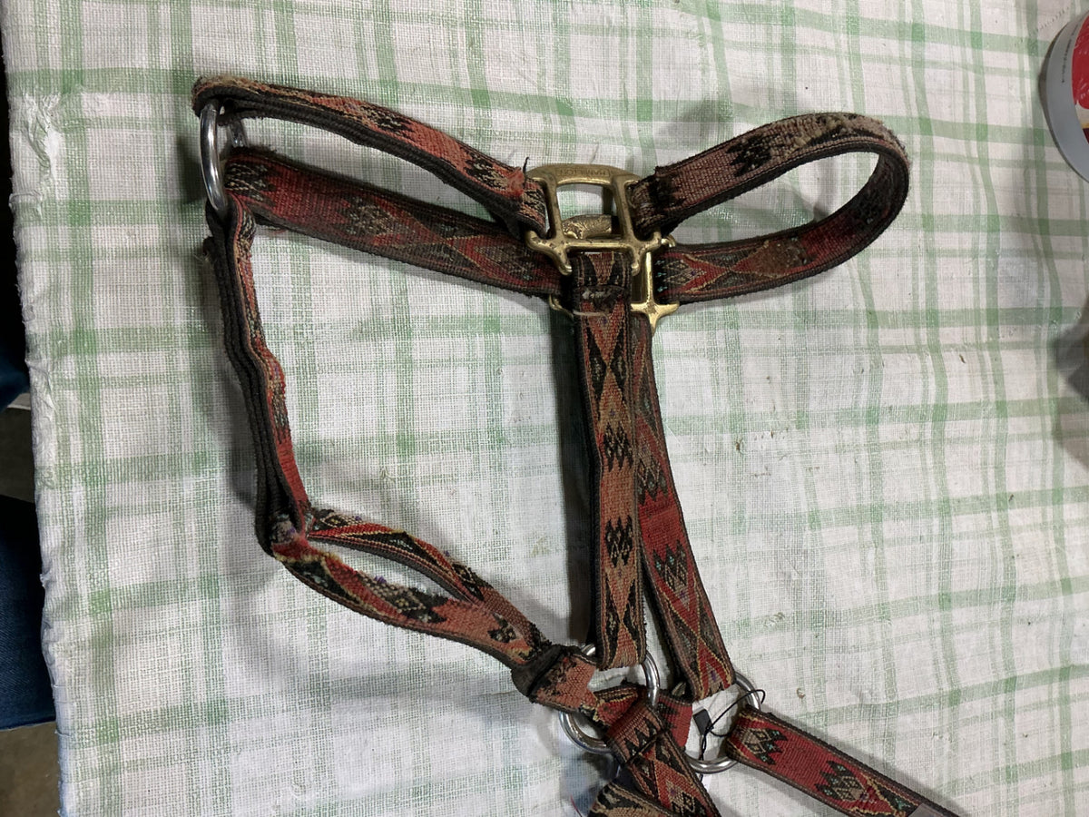 halter nylon red design horse size 