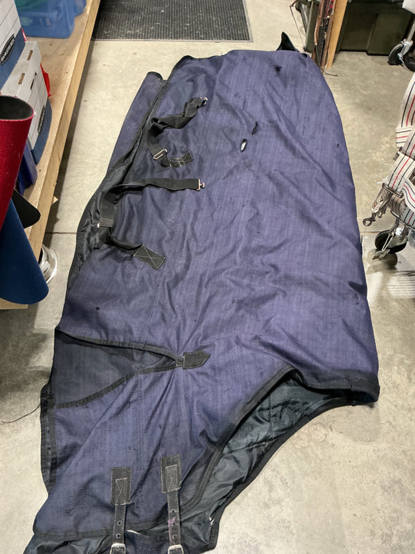 Winter Blanket – Navy Blue, 200g, 84" (Repairs, One Back Strap) | Used, Good