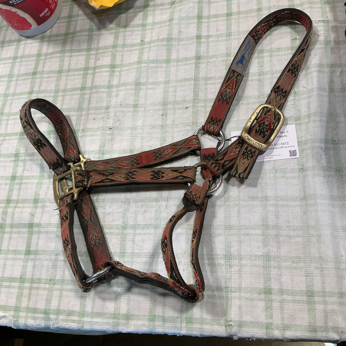 halter nylon red design horse size 