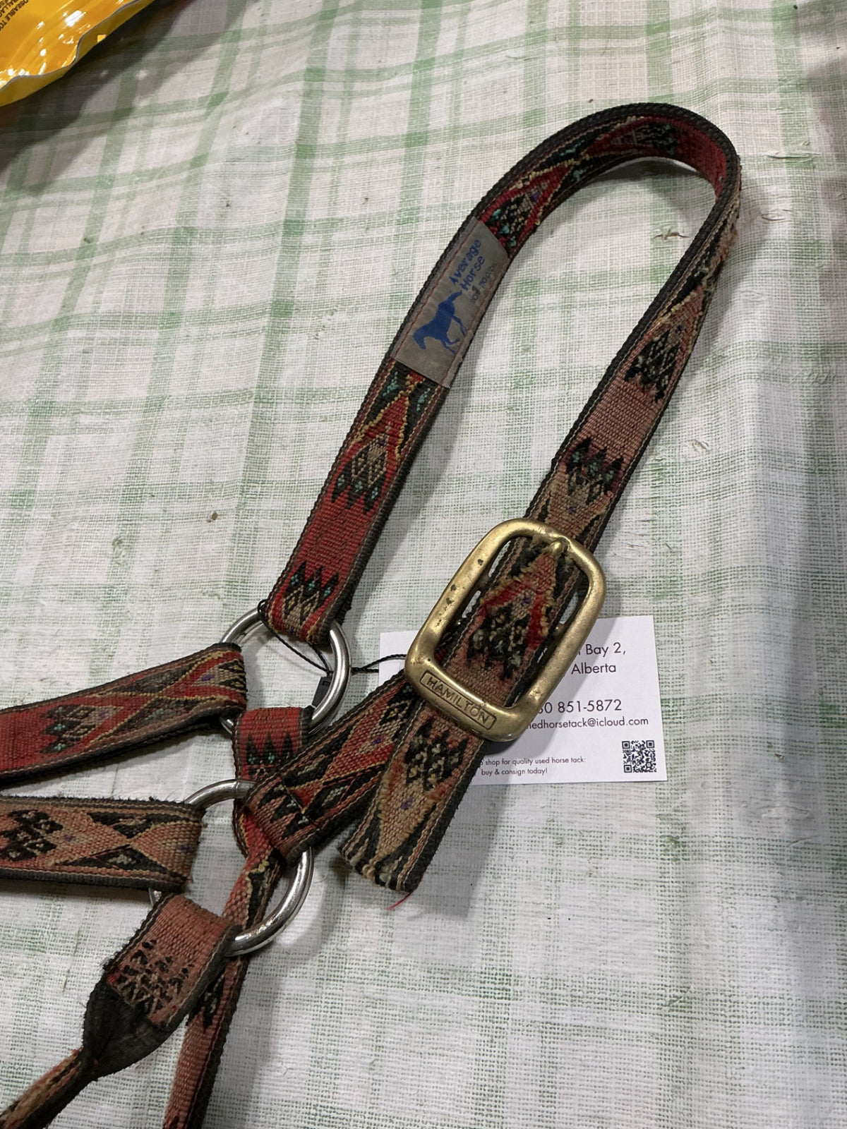 halter nylon red design horse size 