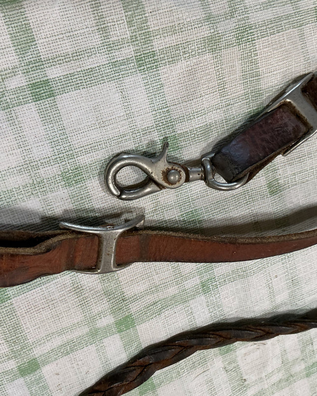 barrel reins brown leather 