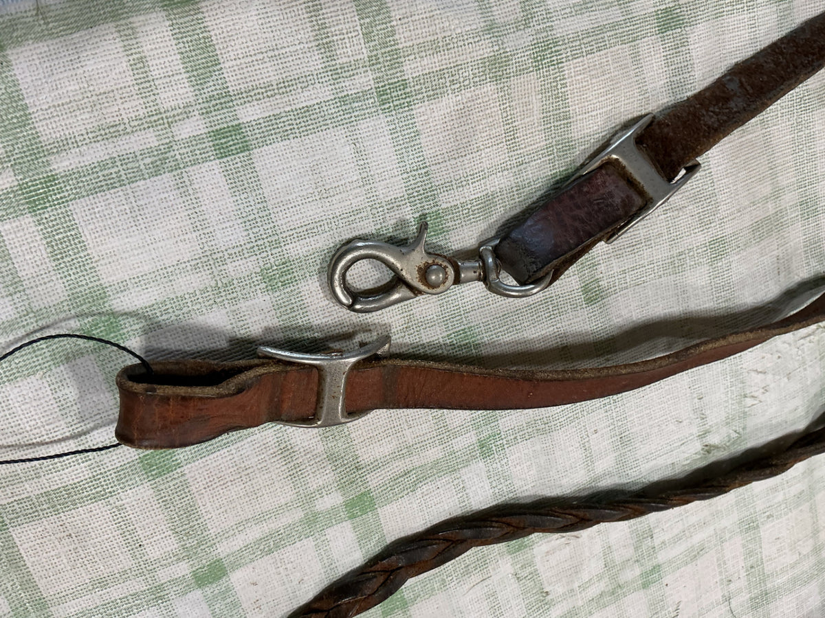 barrel reins brown leather 