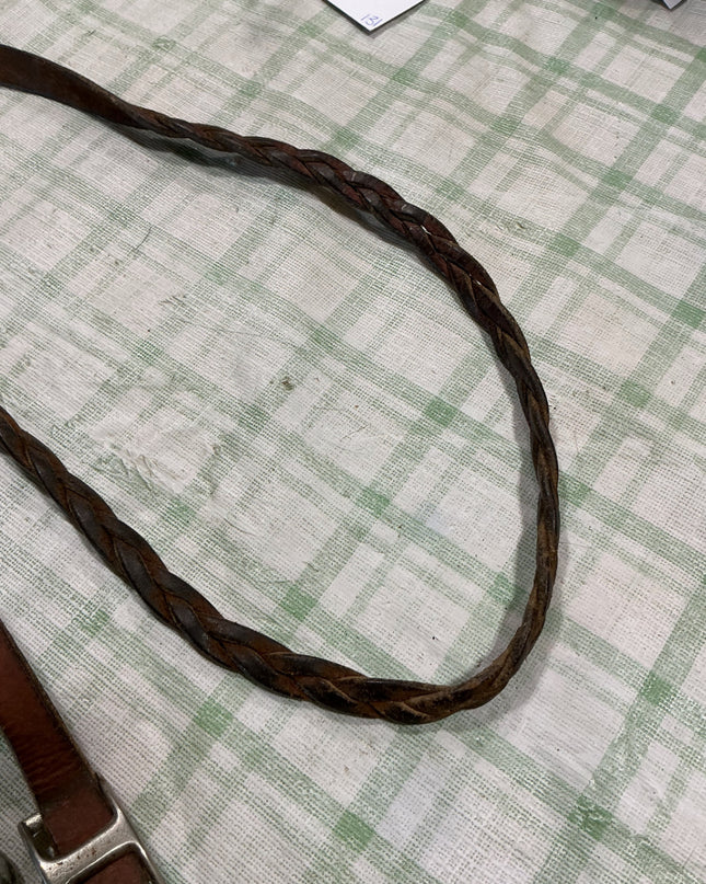 barrel reins brown leather 