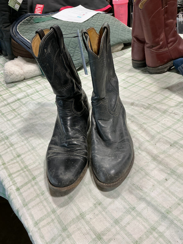 Cowboy Boots – Black Leather, Size 8.5 | Used, Good