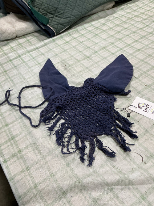 English Ear Bonnet – Blue, Horse | Used, Very Good