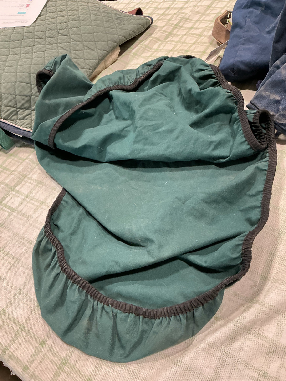 english saddle cover green