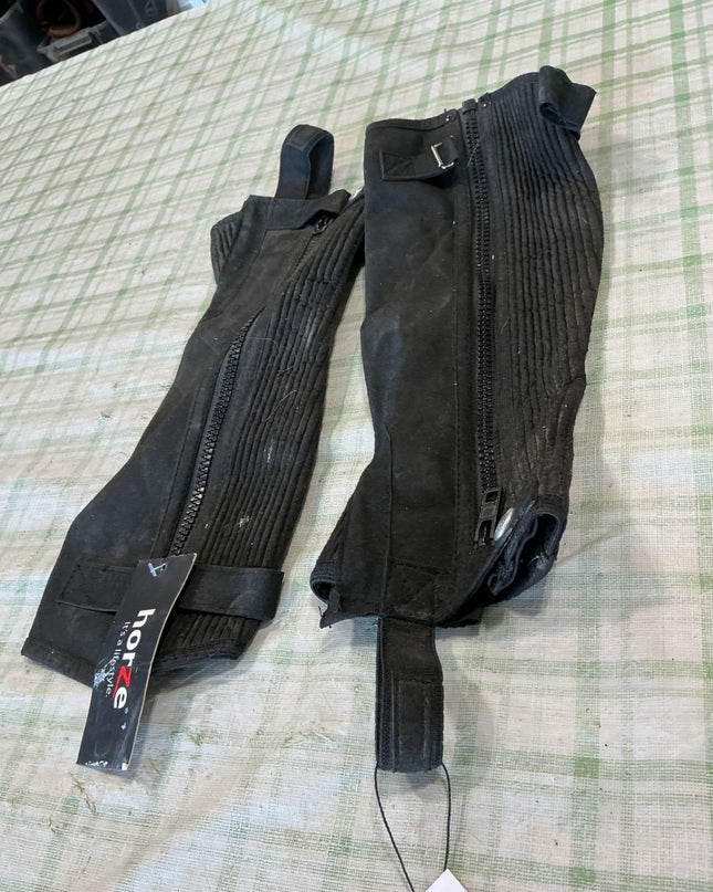 english half chaps XS black 