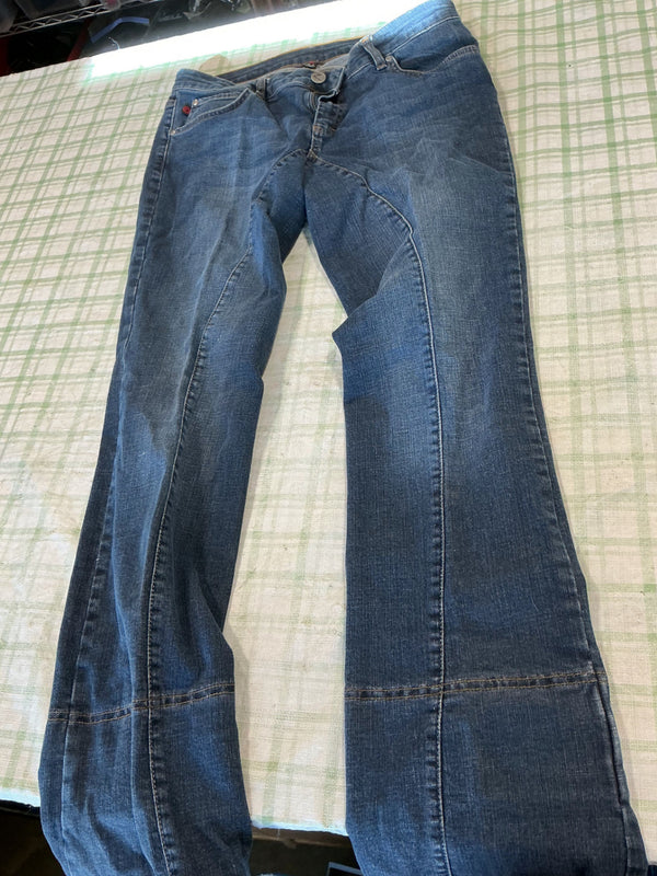 Jeans – Horze, Dark Wash, Adjustable Leg Straps, XL | Used, Very Good