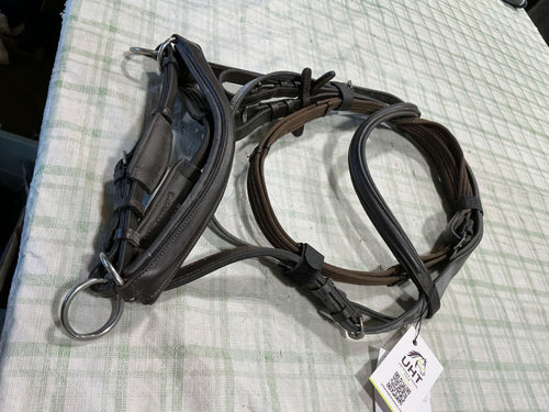 English Bitless Bridle – Nylon Reins, Horse to Large (Estimated) | Used, Very Good