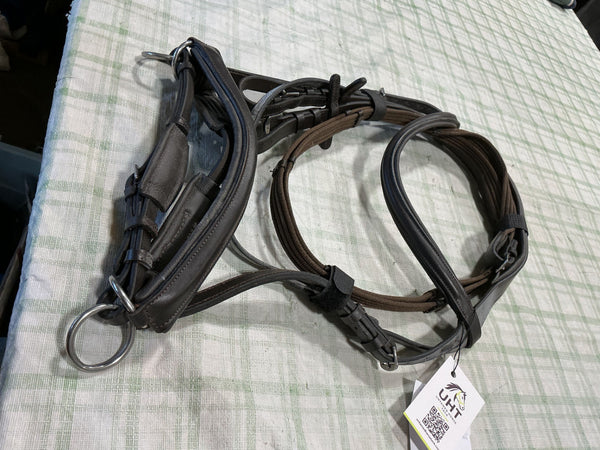 English Bitless Bridle – Nylon Reins, Horse to Large (Estimated) | Used, Very Good