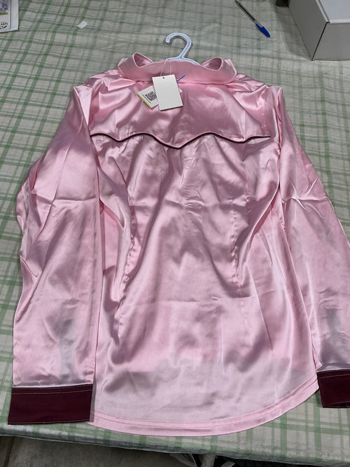 Western Shirt – Ranch Dress'n, Pink Silk, Button Up, Large | Used, Very Good