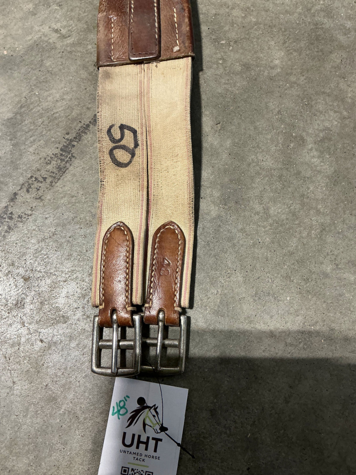 English GirthLeather48"Elastic
