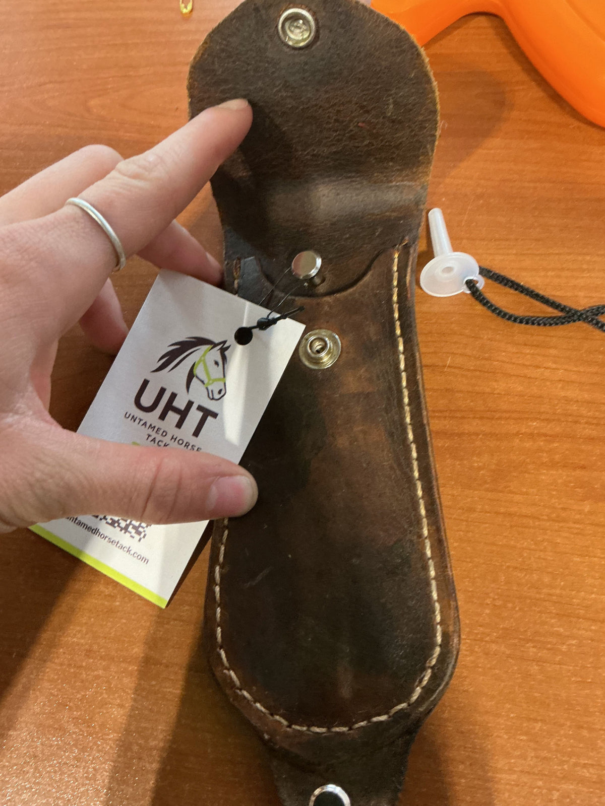 leather hoof pick holder